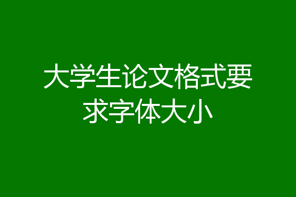 大学生论文格式要求字体大小