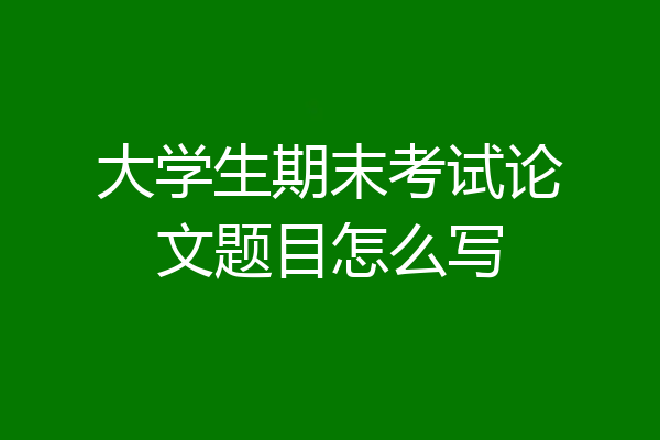 大学生期末考试论文题目怎么写