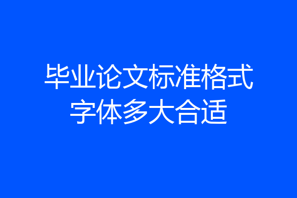 毕业论文标准格式字体多大合适