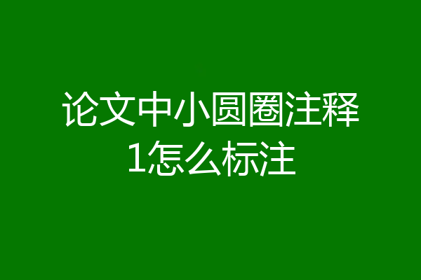 论文中小圆圈注释1怎么标注