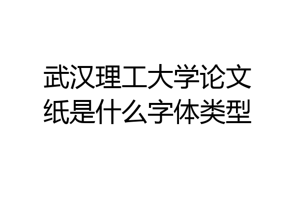 武汉理工大学论文纸是什么字体类型