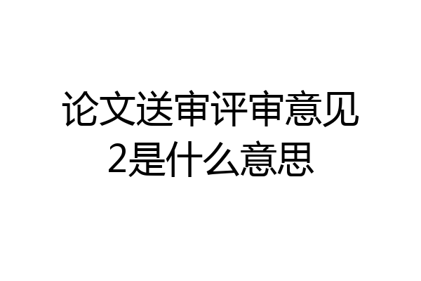 论文送审评审意见2是什么意思