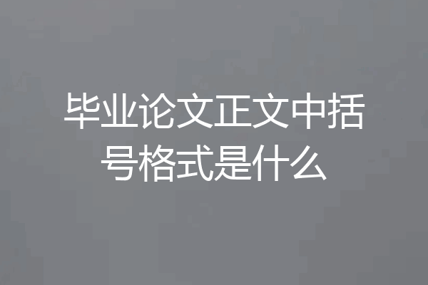 毕业论文正文中括号格式是什么