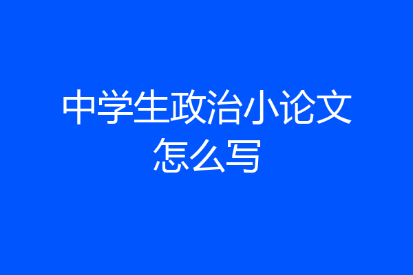 中学生政治小论文怎么写