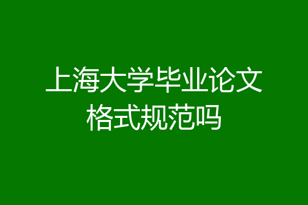 上海大学毕业论文格式规范吗