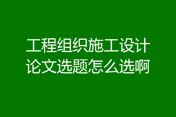 工程组织施工设计论文选题怎么选啊