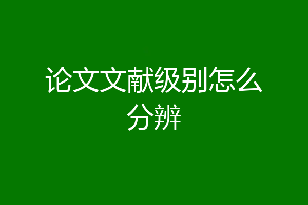 论文文献级别怎么分辨