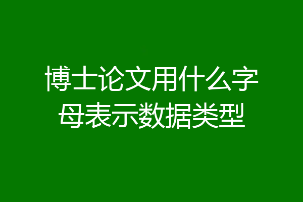 博士论文用什么字母表示数据类型