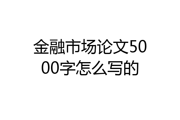 金融市场论文5000字怎么写的