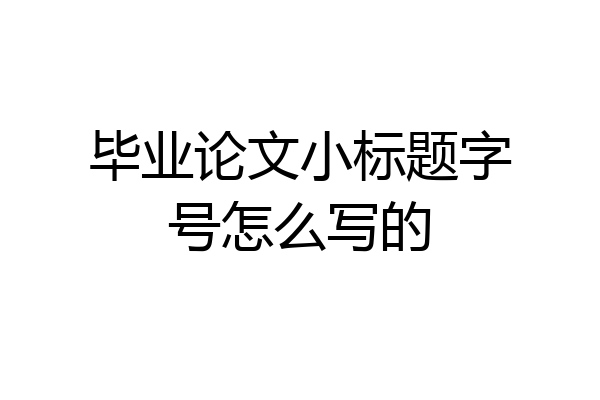 毕业论文小标题字号怎么写的