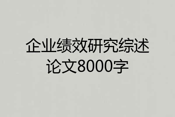 企业绩效研究综述论文8000字