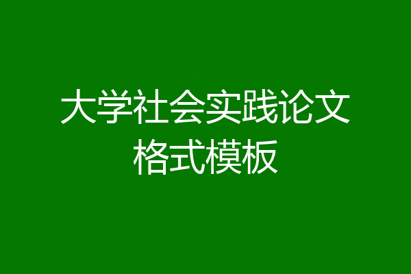大学社会实践论文格式模板