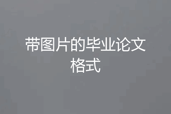 带图片的毕业论文格式
