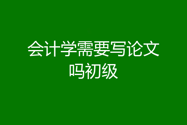 会计学需要写论文吗初级