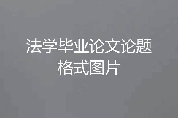 法学毕业论文论题格式图片