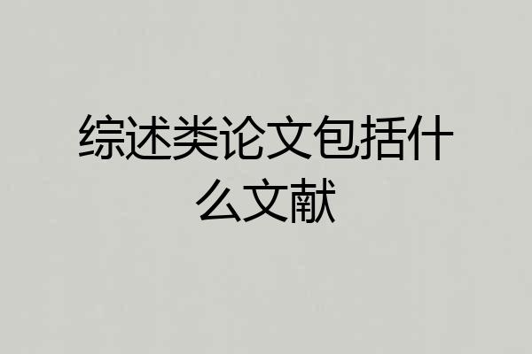 综述类论文包括什么文献