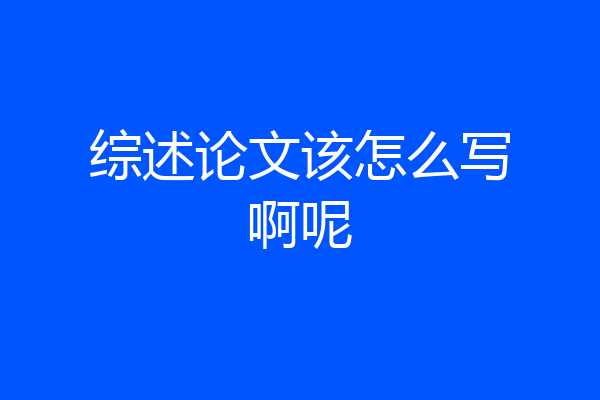 综述论文该怎么写啊呢