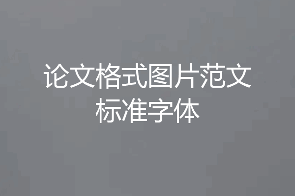 论文格式图片范文标准字体