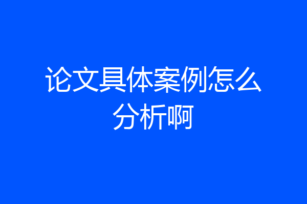 论文具体案例怎么分析啊