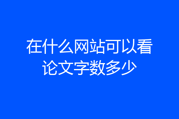 在什么网站可以看论文字数多少