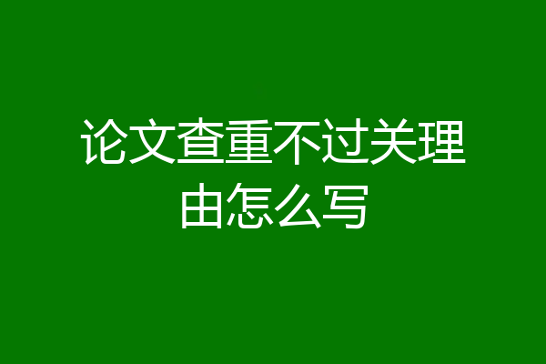 论文查重不过关理由怎么写
