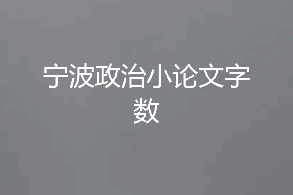 宁波政治小论文字数