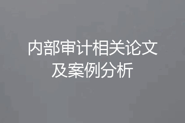 内部审计相关论文及案例分析