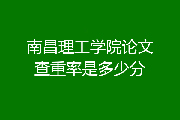 南昌理工学院论文查重率是多少分