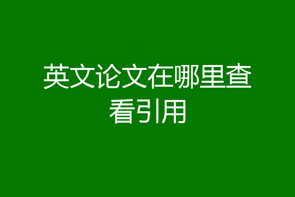 英文论文在哪里查看引用