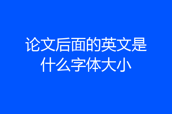 论文后面的英文是什么字体大小
