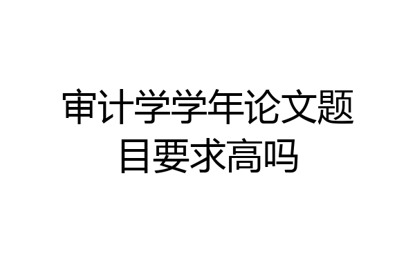 审计学学年论文题目要求高吗