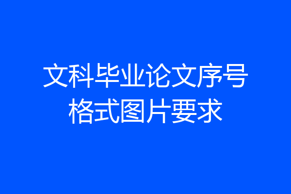文科毕业论文序号格式图片要求