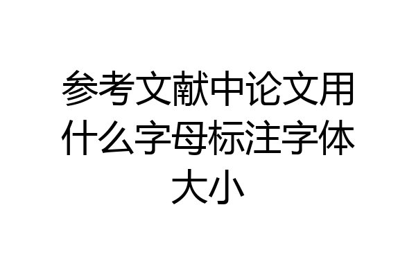 参考文献中论文用什么字母标注字体大小