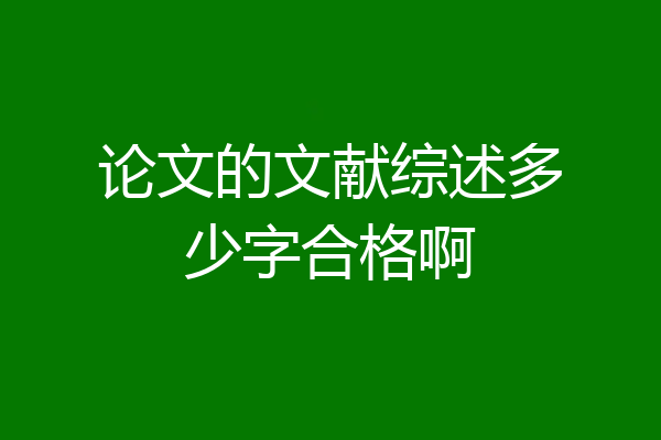 论文的文献综述多少字合格啊