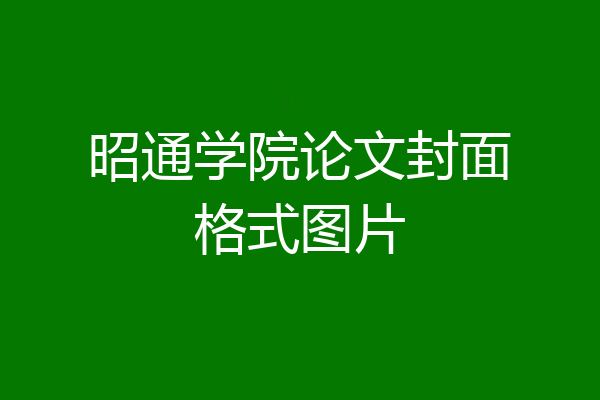 昭通学院论文封面格式图片