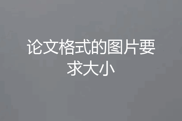 论文格式的图片要求大小