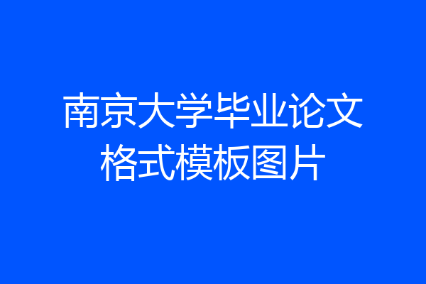 南京大学毕业论文格式模板图片
