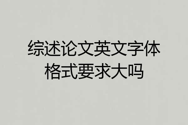 综述论文英文字体格式要求大吗