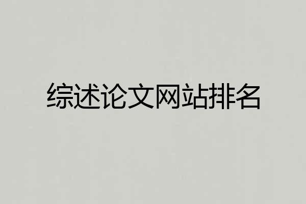 综述论文网站排名