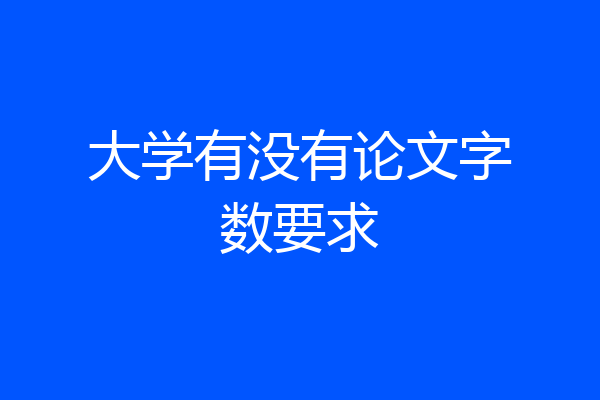 大学有没有论文字数要求