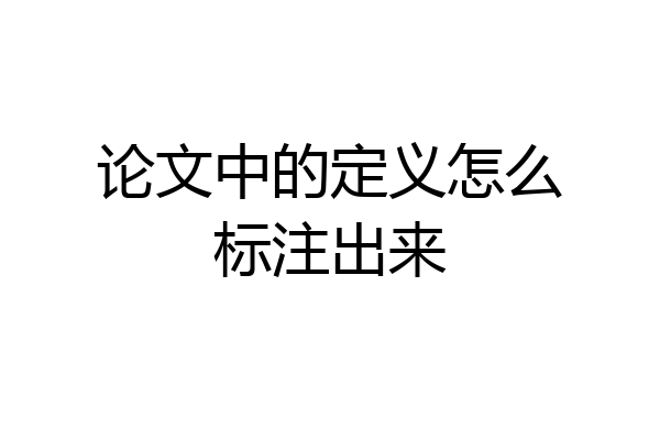 论文中的定义怎么标注出来