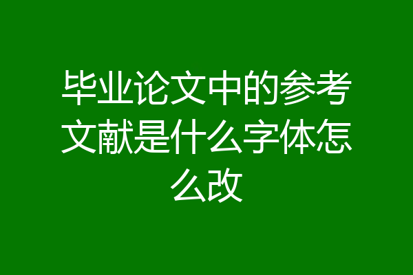 毕业论文中的参考文献是什么字体怎么改