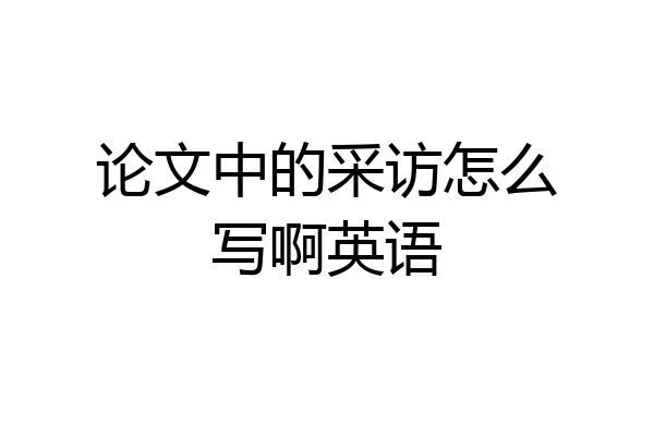 论文中的采访怎么写啊英语