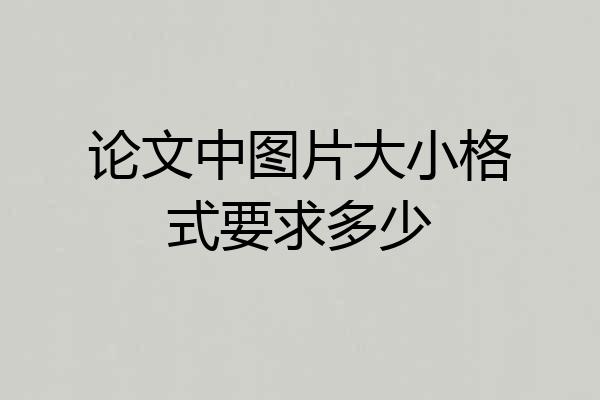 论文中图片大小格式要求多少