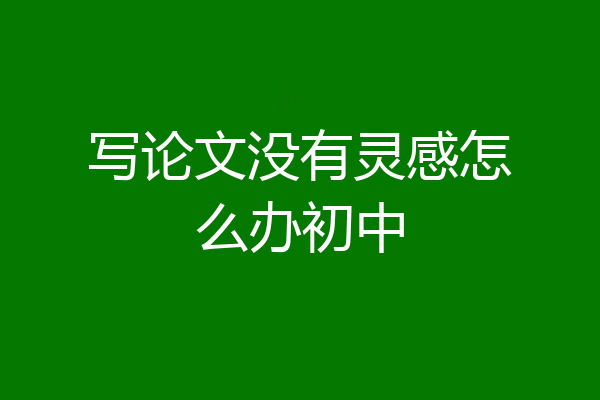 写论文没有灵感怎么办初中