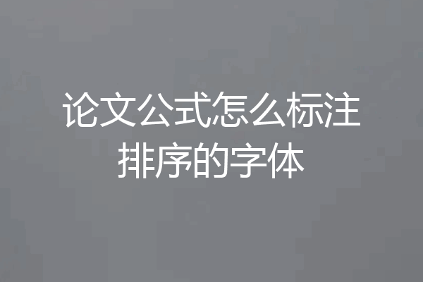 论文公式怎么标注排序的字体