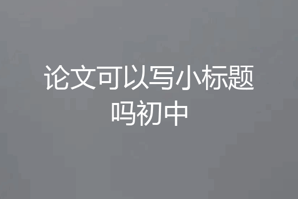 论文可以写小标题吗初中