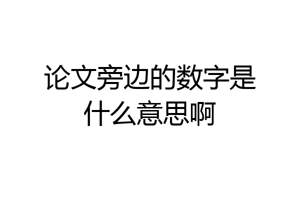 论文旁边的数字是什么意思啊