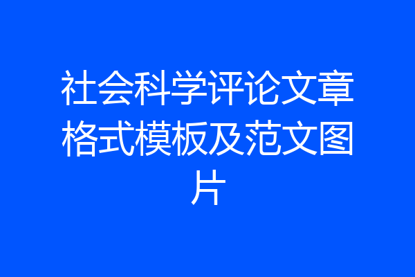 社会科学评论文章格式模板及范文图片