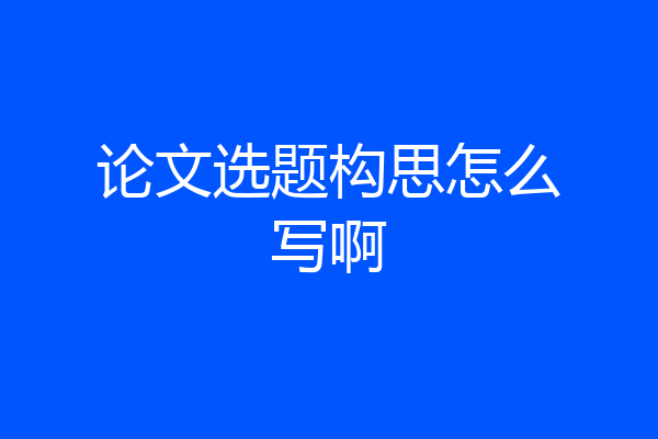 论文选题构思怎么写啊